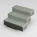 Ступень накладная из Симоновского серого гранита 350x30x1000 термообработанная