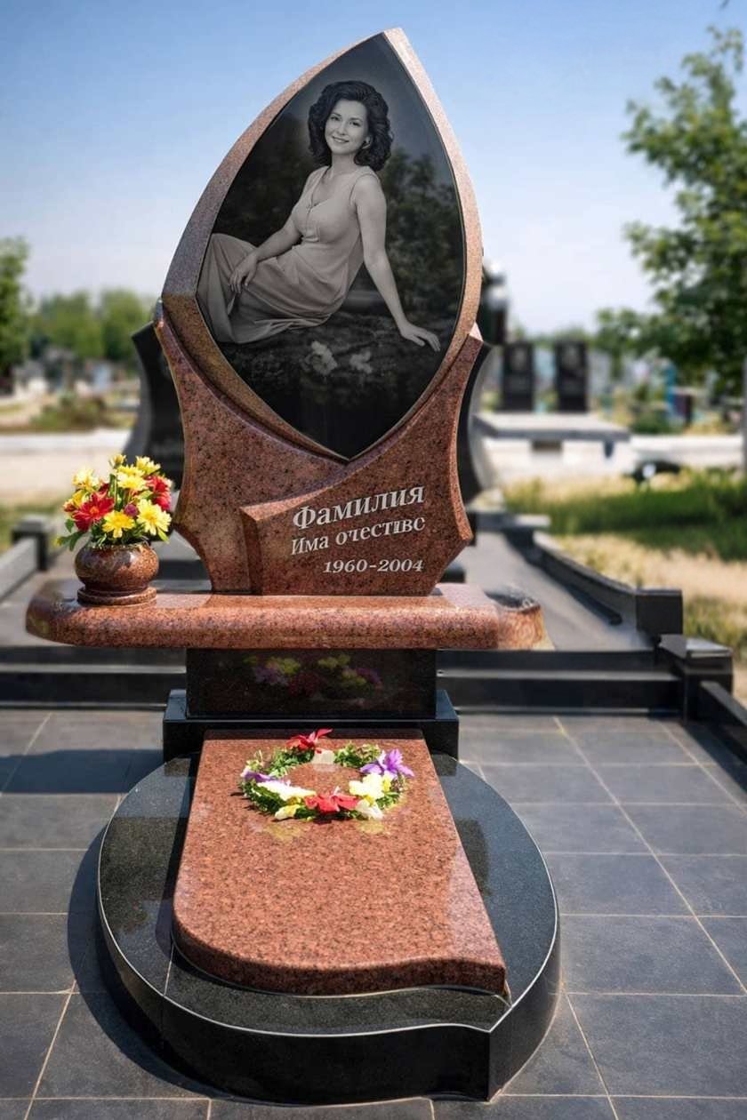 Елітний пам’ятник для жінки Элитный памятник в форме цветка Калы №14-008, памятник для красивой женщины — изображение 1