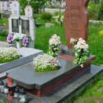 Элегантный памятник из красного и зеленого гранита №14-017